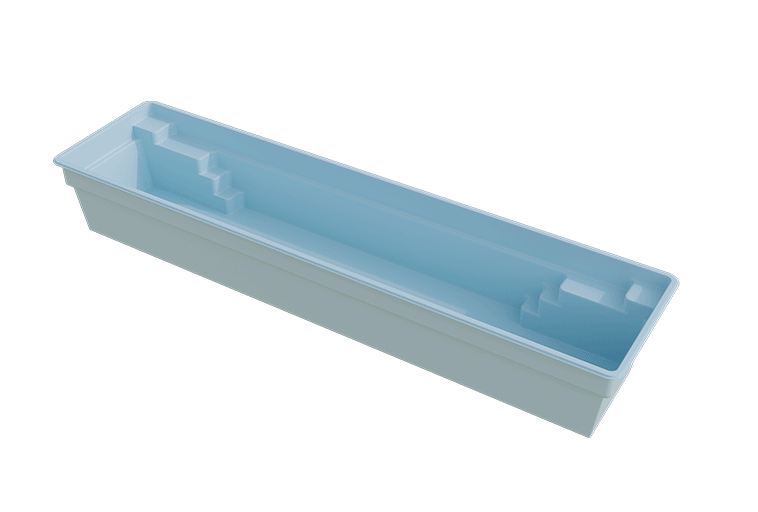 Piscine coque polyester en couloir de nage