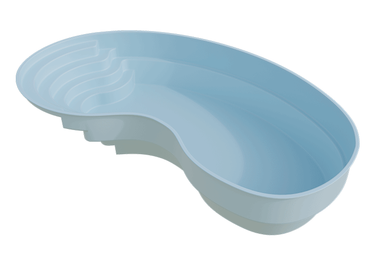 Piscine coque polyester au format Haricot